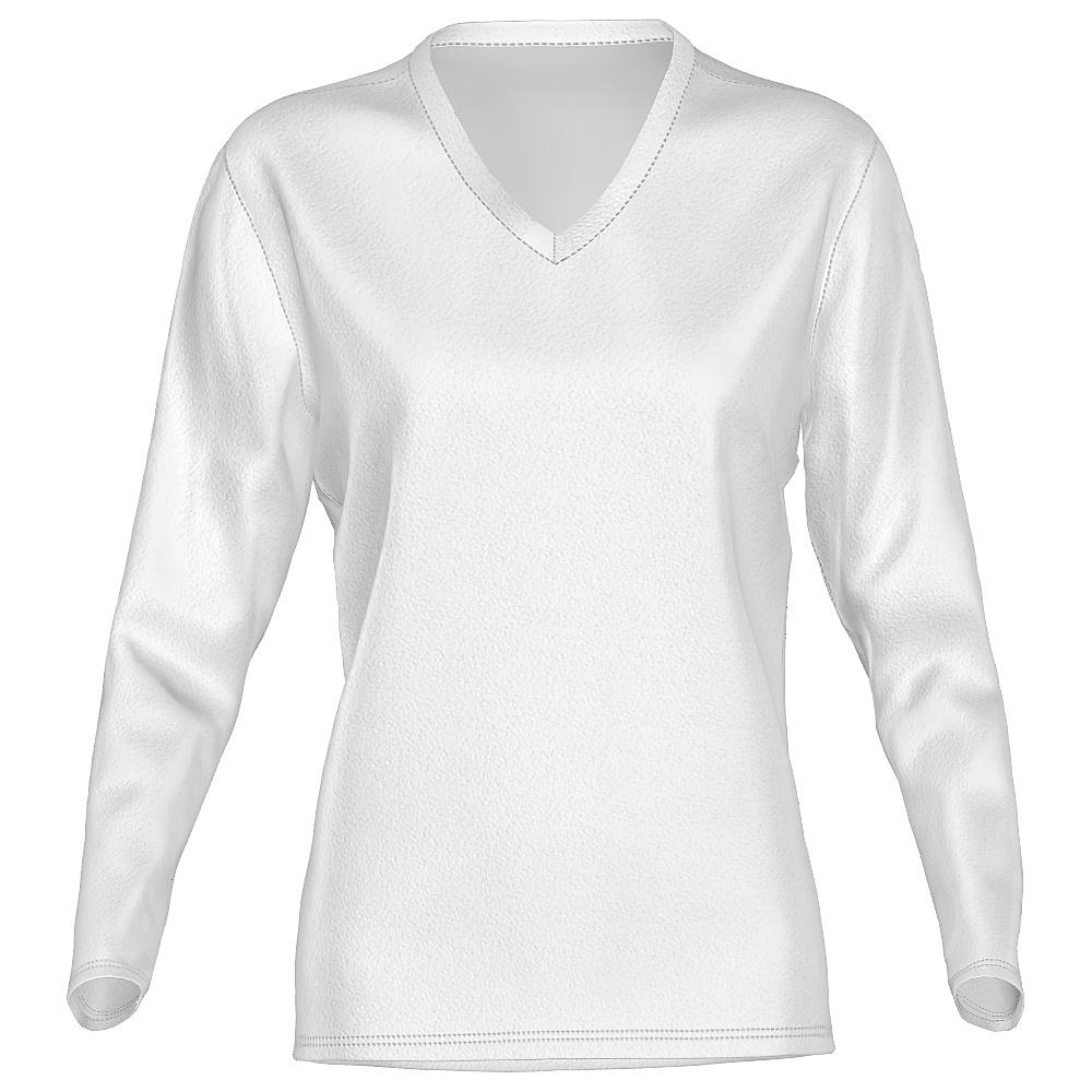 Ladies Long Sleeve V