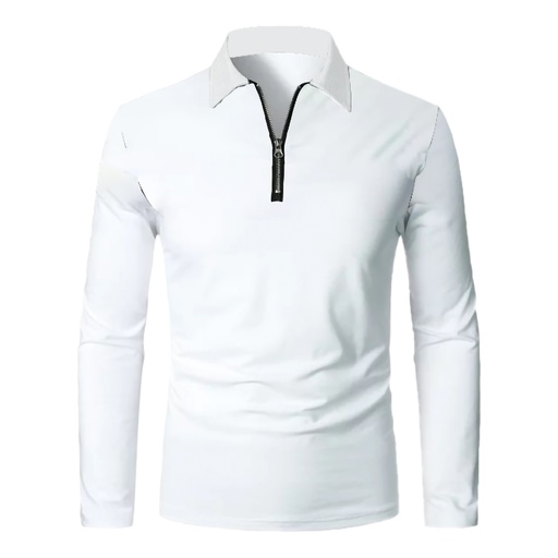 Mens Zipper Polo Long Sleeve