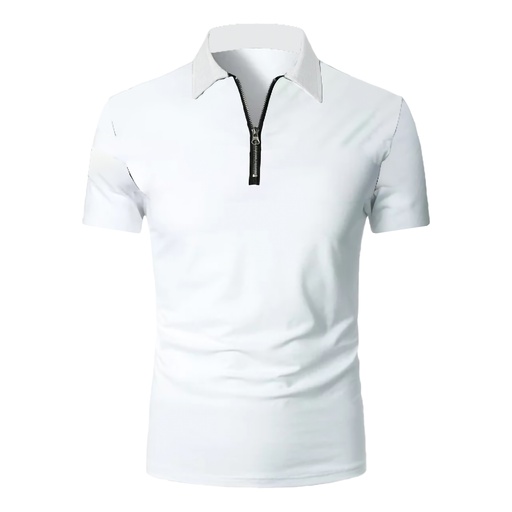 Mens Zipper Polo Short Sleeve